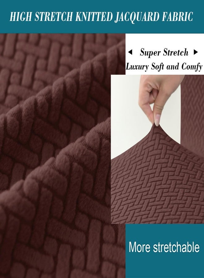 HFCNMY Banquet Armchair Slipcover,Stretch Knitted Jacquard Armchair Cover Washable Chair Covers Soft Chair Slipcovers with Arms Armchair Slipcovers for Living Room Furniture Protector Coffee - Image 5